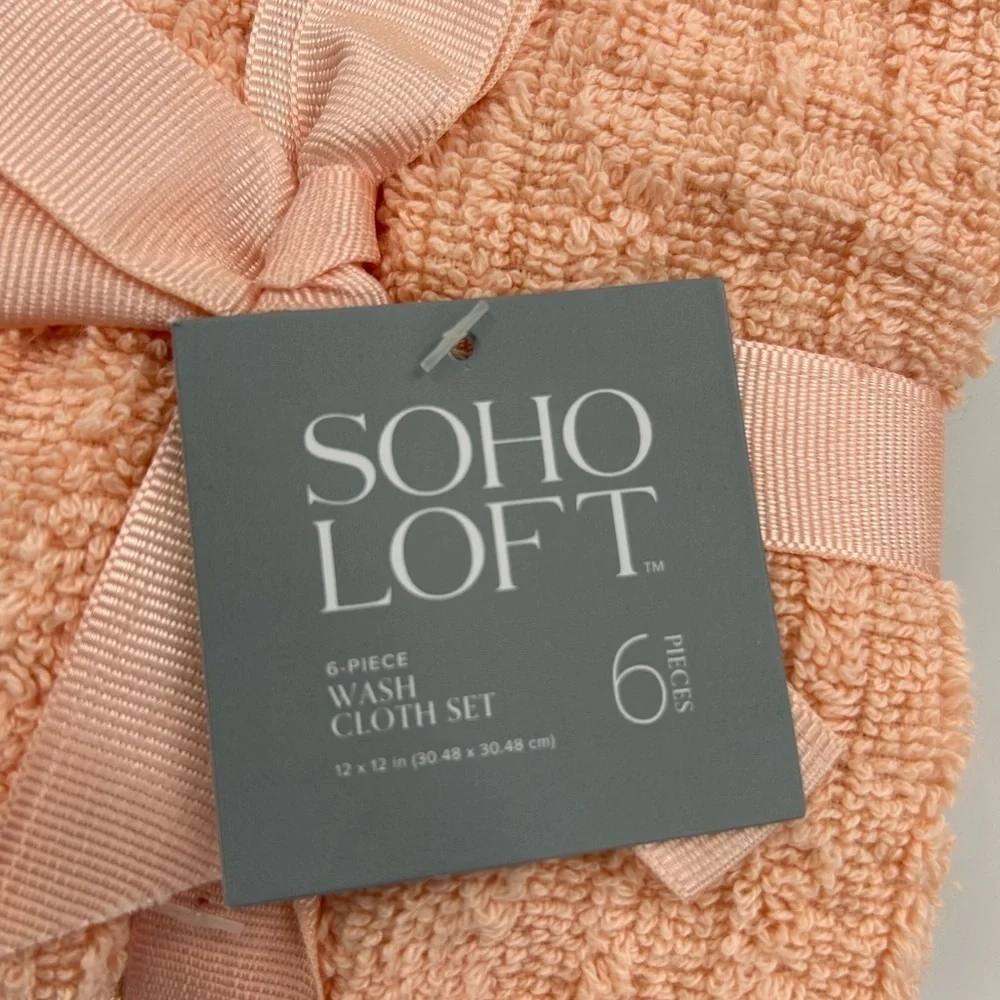 Soho Loft Pink and Black washcloth Set